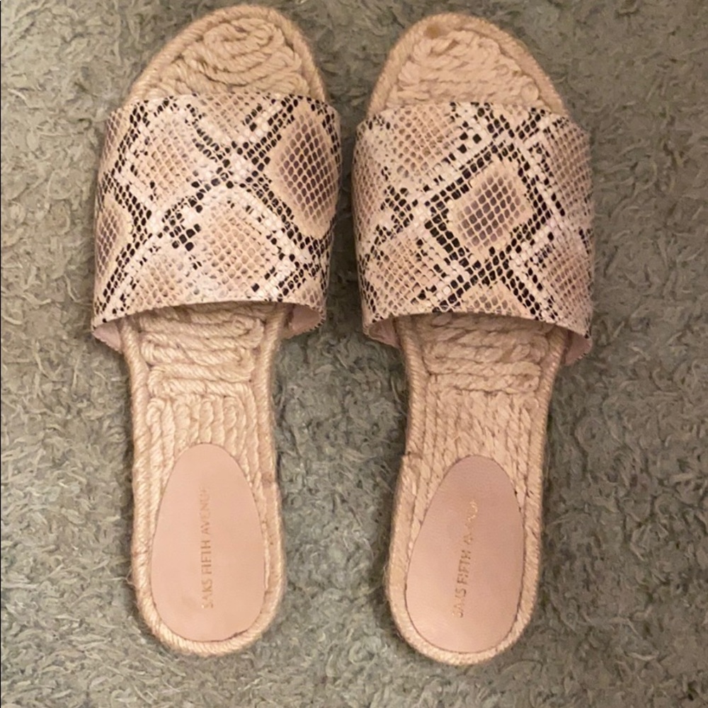 Saks fifth avenue espadrille slides